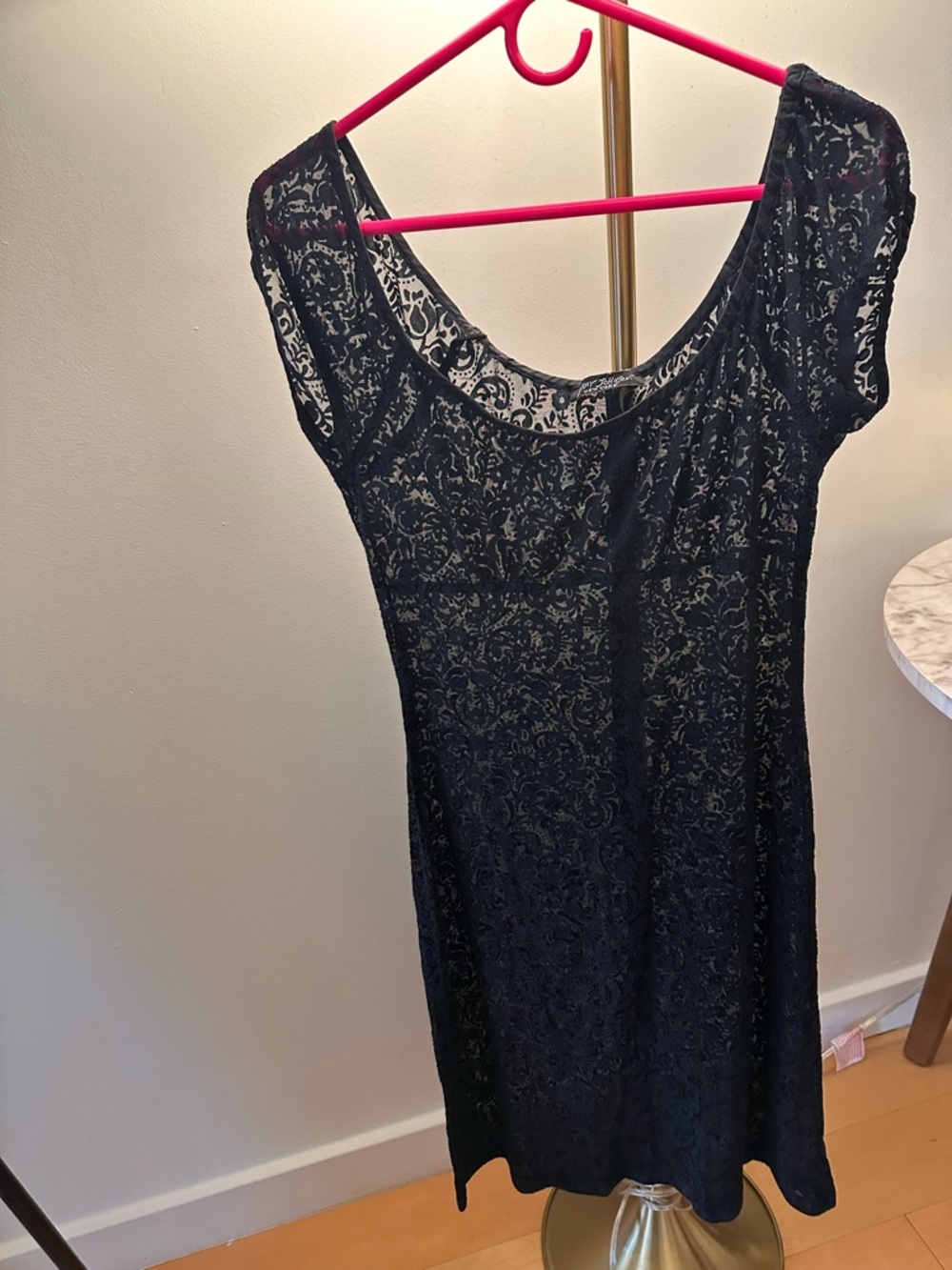 Betsey Johnson Vintage Sheer Black Lace Midi Dress